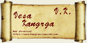 Vesa Kangrga vizit kartica